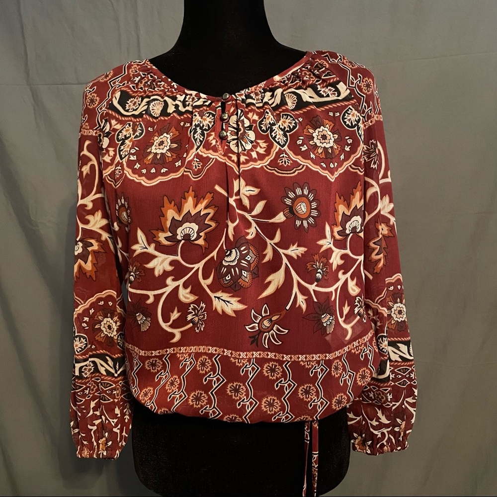 Lucky Brand Rust Orange And Cream Color Boho Styl… - image 2